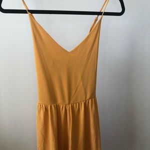 Yellow spaghetti strap romper